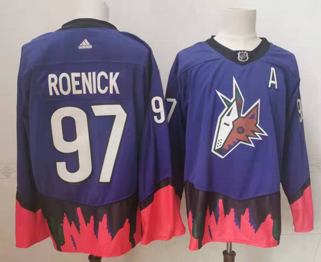 Men Arizona Coyotes 97 Roenick Purple Authentic Stitched 2022 Adidas NHL Jersey